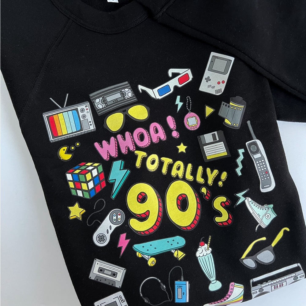 Bella + Canvas Crewneck Sweatshirt with a 90s-Inspired Graphic Design